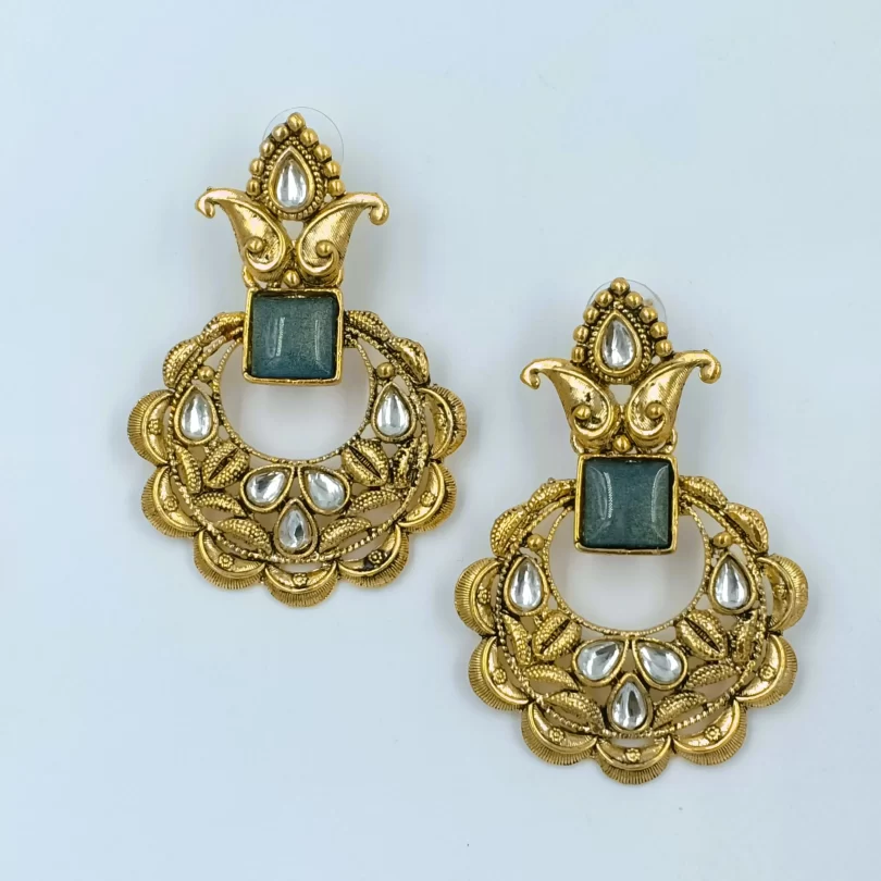 Cultural Artistry Intricate Gold Earrings