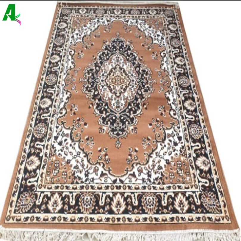 Indian Carpet and Arts Traditional Design Carpets for Living Room 5x6 Feet Gold Colour